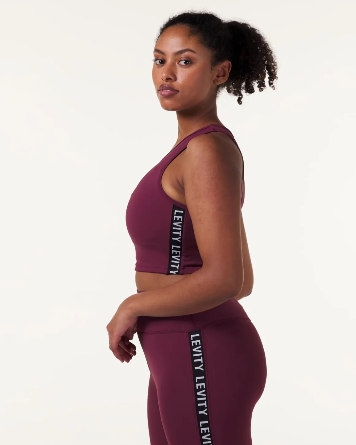Line Up Crop Tank Red Wine