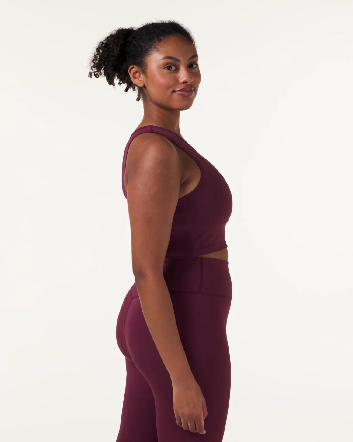 Line Up Crop Tank Red Wine