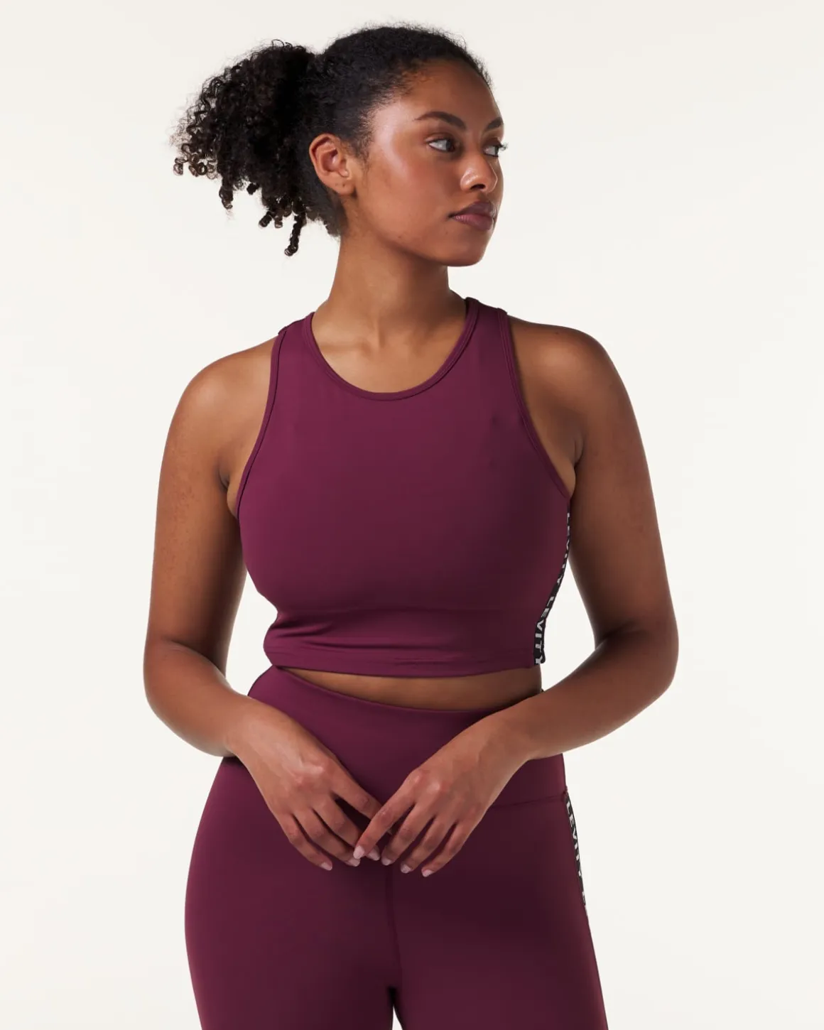 Line Up Crop Tank Red Wine