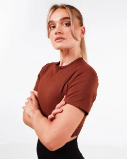 Lively Crop Tee Brown Chocolate