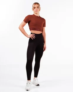 Lively Crop Tee Brown Chocolate