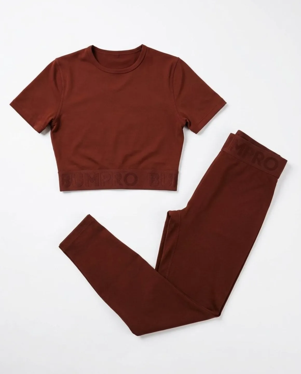 Lively Crop Tee + Tights Brown Chocolate SET