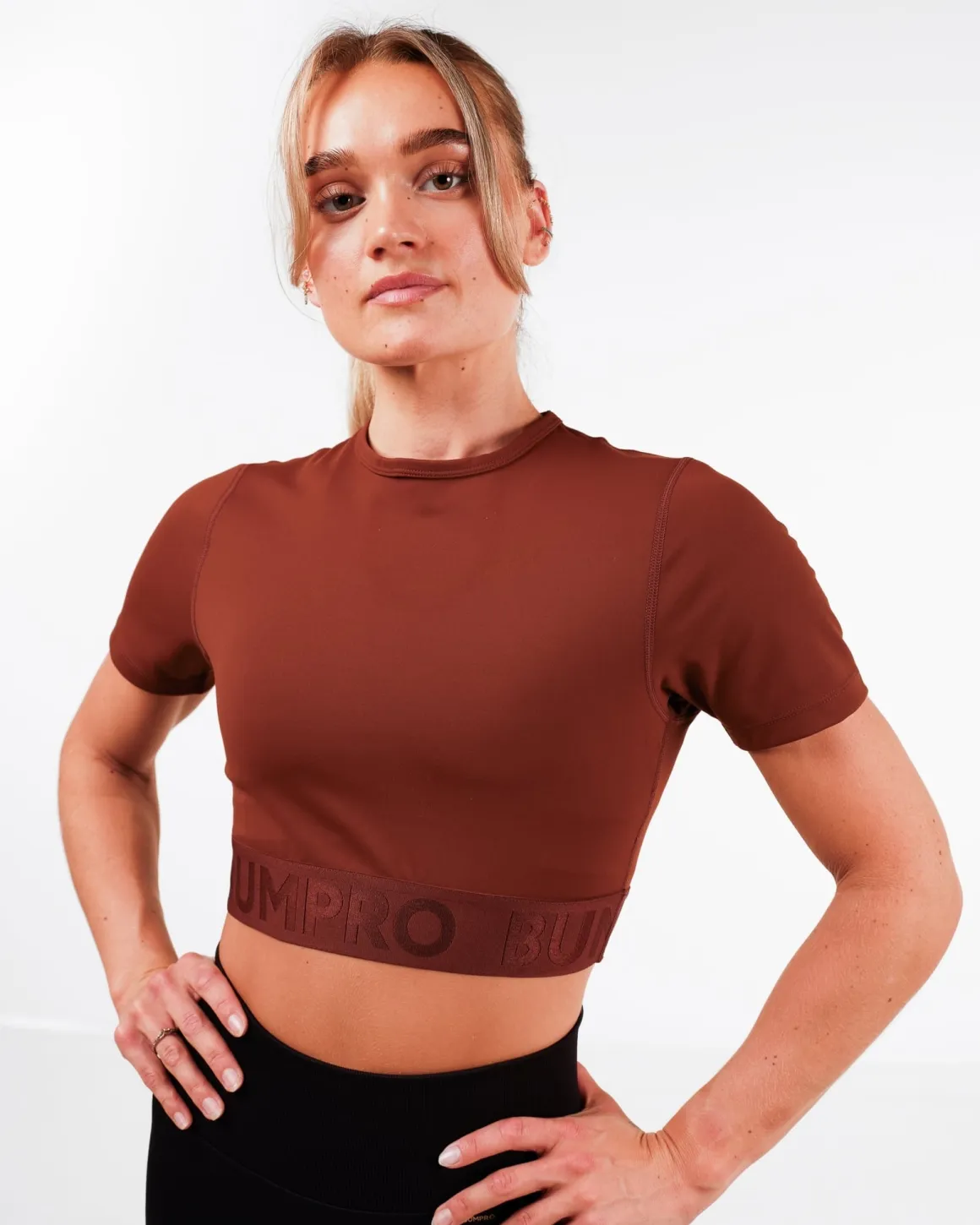 Lively Crop Tee + Tights Brown Chocolate SET