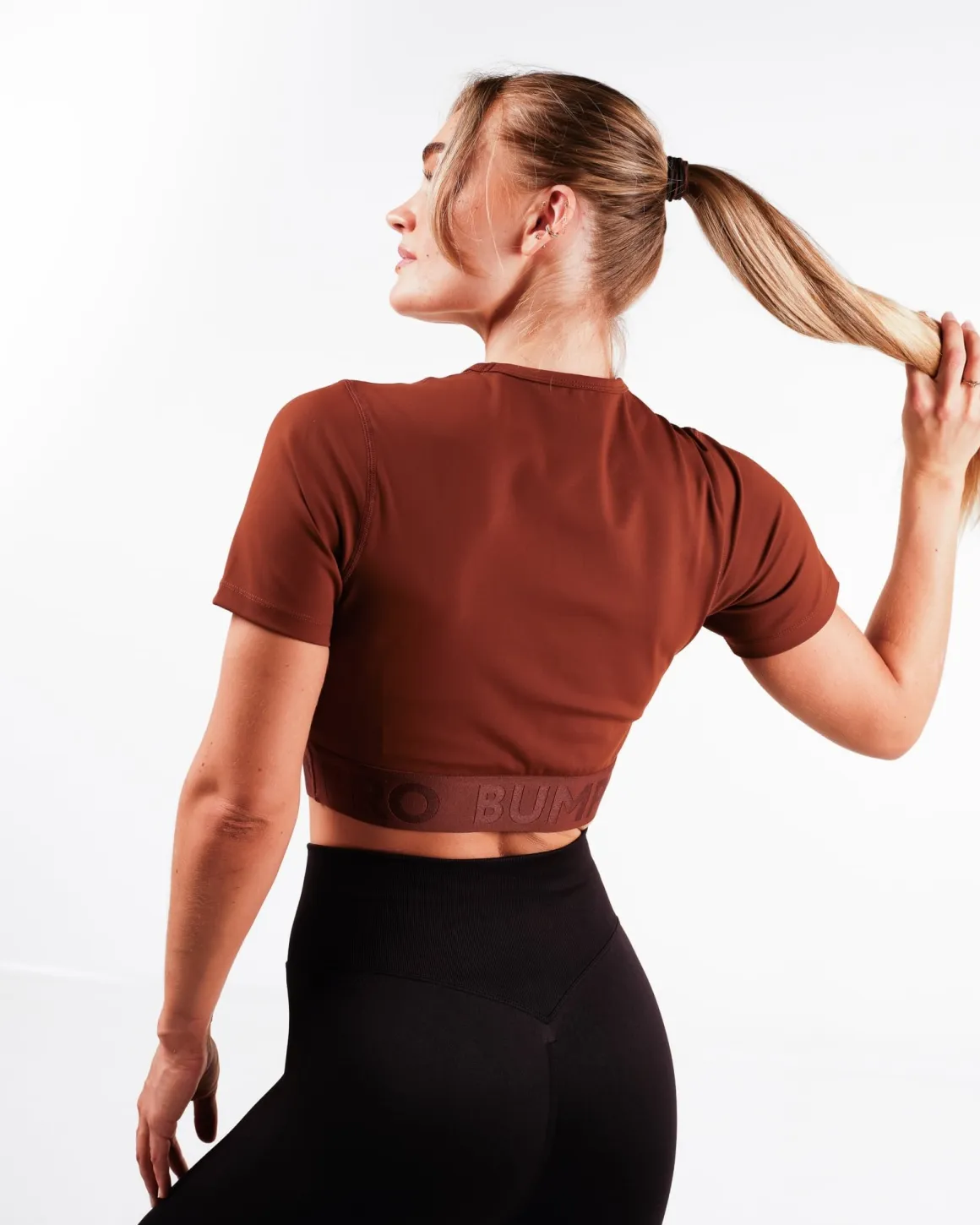 Lively Crop Tee + Tights Brown Chocolate SET