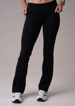 Lively Foldover Flare Pants Black