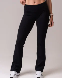 Lively Foldover Flare Pants Black