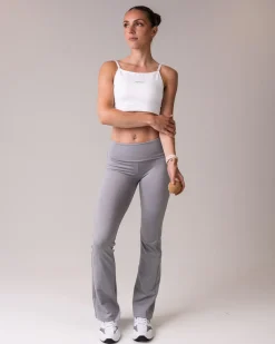 Lively Foldover Flare Pants Grey Melange
