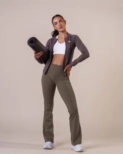 Lively Foldover Flare Pants 2.0 Green Dusty