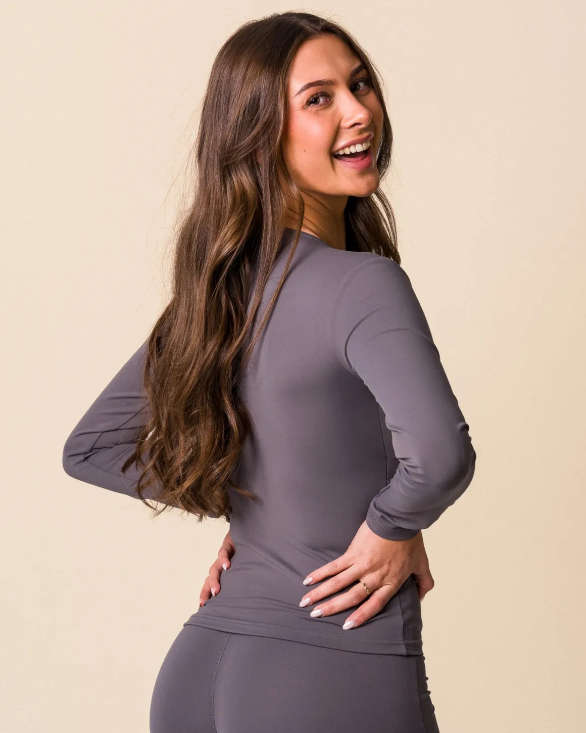 Lively V-Neck LS Grey Thunder