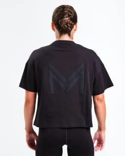 Loose Fit Crop Tee W Black