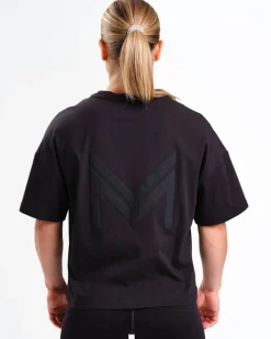 Loose Fit Crop Tee W Black