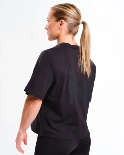 Loose Fit Crop Tee W Black