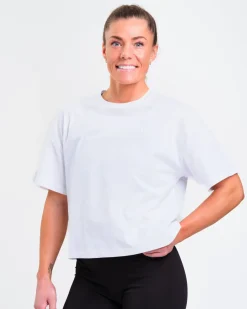 Loose Fit Crop Tee W White