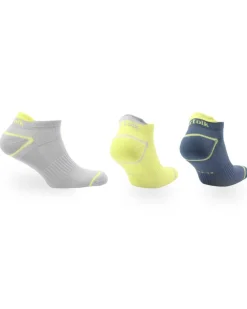 Low Cut Run Socks Grey/Yellow/Blue 3-pack