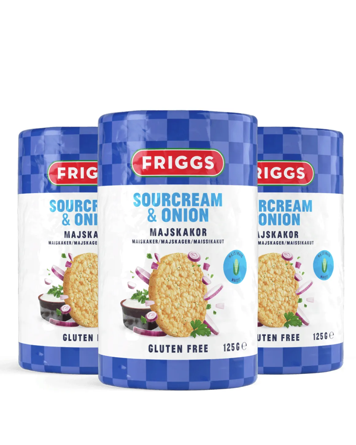 Maiskake Sourcr&Onion 125 gram (3-pack)