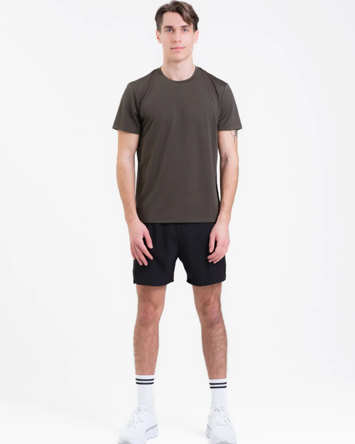 Mesh Tee M Green + Hybrid 2-1 Shorts Black SET