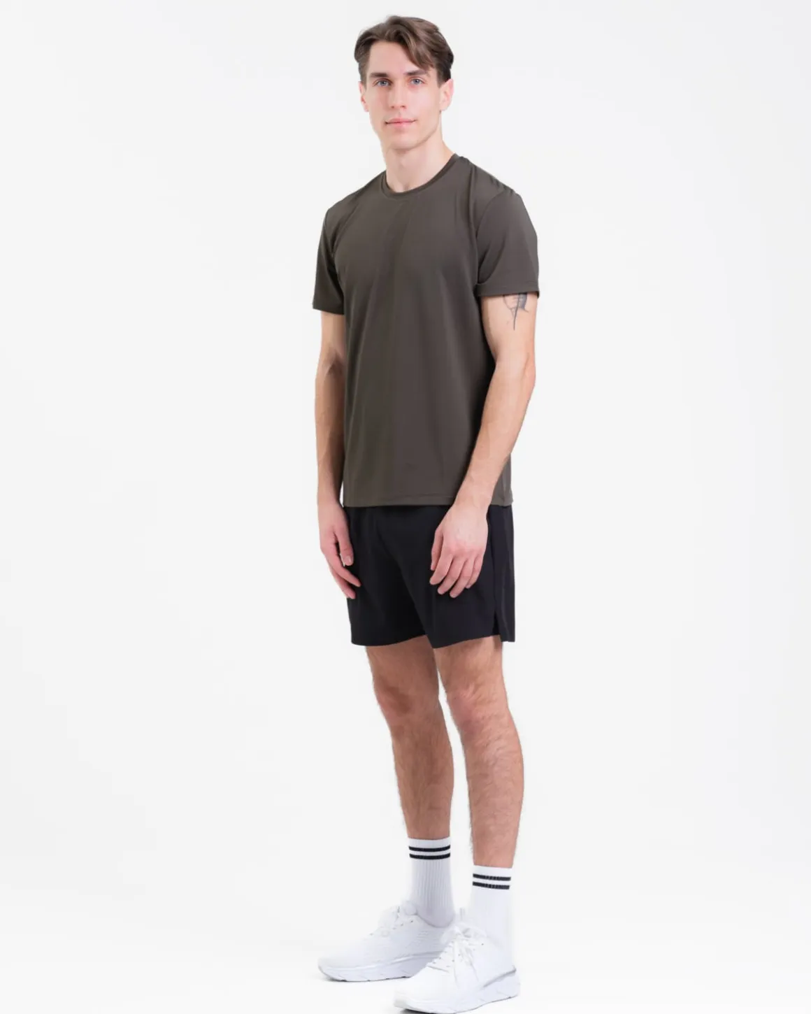 Mesh Tee M Green + Hybrid 2-1 Shorts Black SET