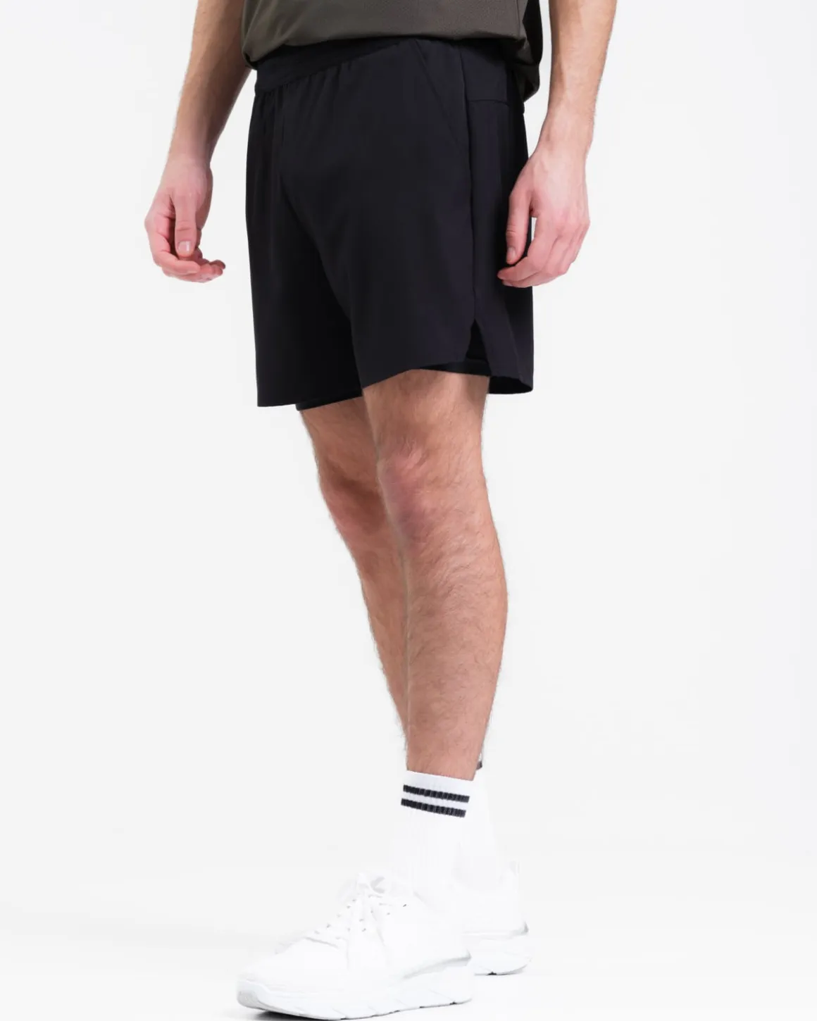 Mesh Tee M Green + Hybrid 2-1 Shorts Black SET