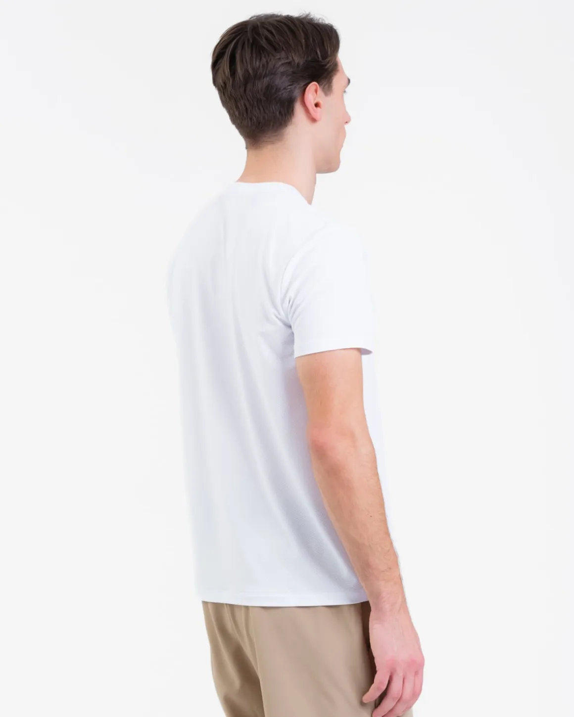 Mesh Tee M White + Hybrid 2-1 Shorts Beige SET