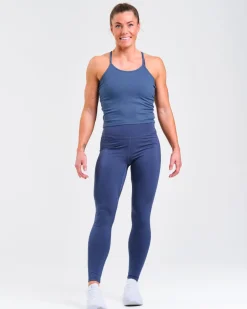 Mid Rise Tights W Stone Blue