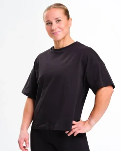 mywhy Loose Fit Crop Tee W White+Black