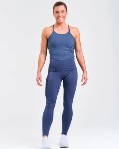 mywhy Mid Rise Tights W Black + Blue 2-PACK