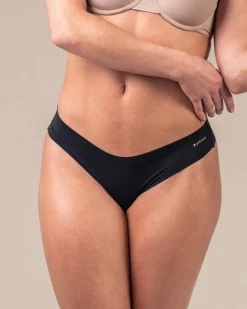 No Show Thong Black 9-PACK