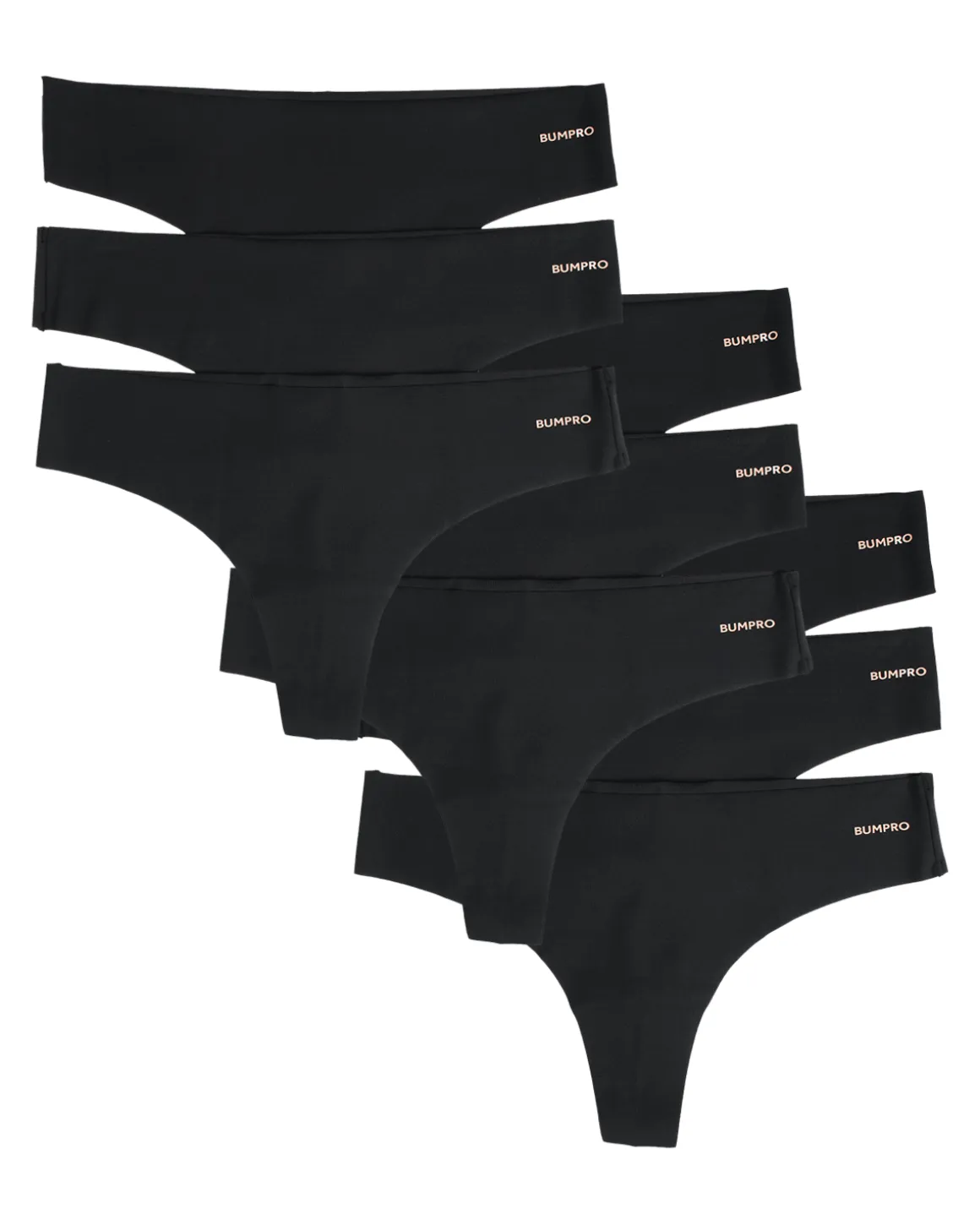 No Show Thong Black 9-PACK