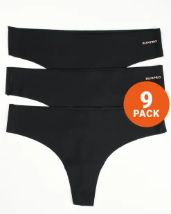 No Show Thong Black 9-PACK