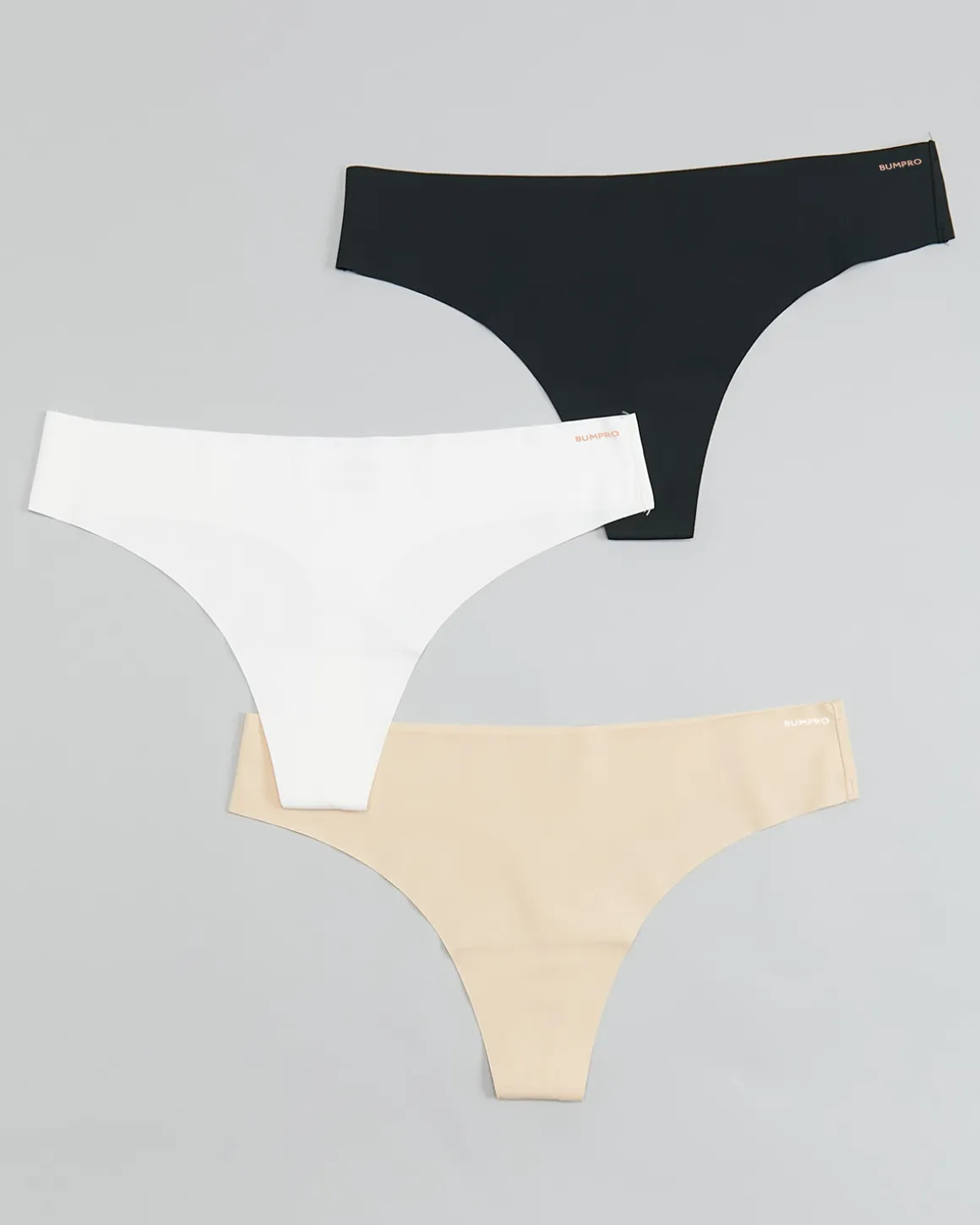 No Show Thong Black/White/Sand 9-PACK