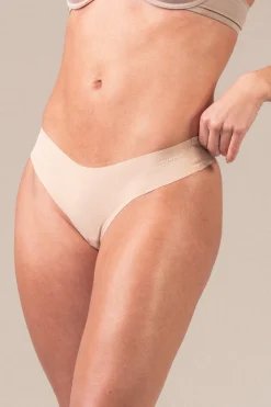 No Show Thong White/Sand 6-PACK