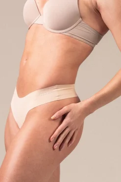 No Show Thong White/Sand 6-PACK