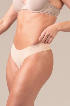 No Show Thong White/Sand 6-PACK