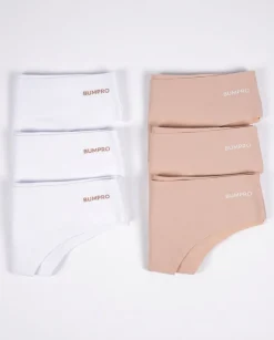 No Show Thong White/Sand 6-PACK