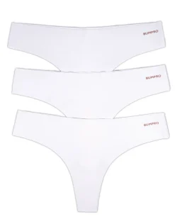 No Show Thong White/Sand 6-PACK