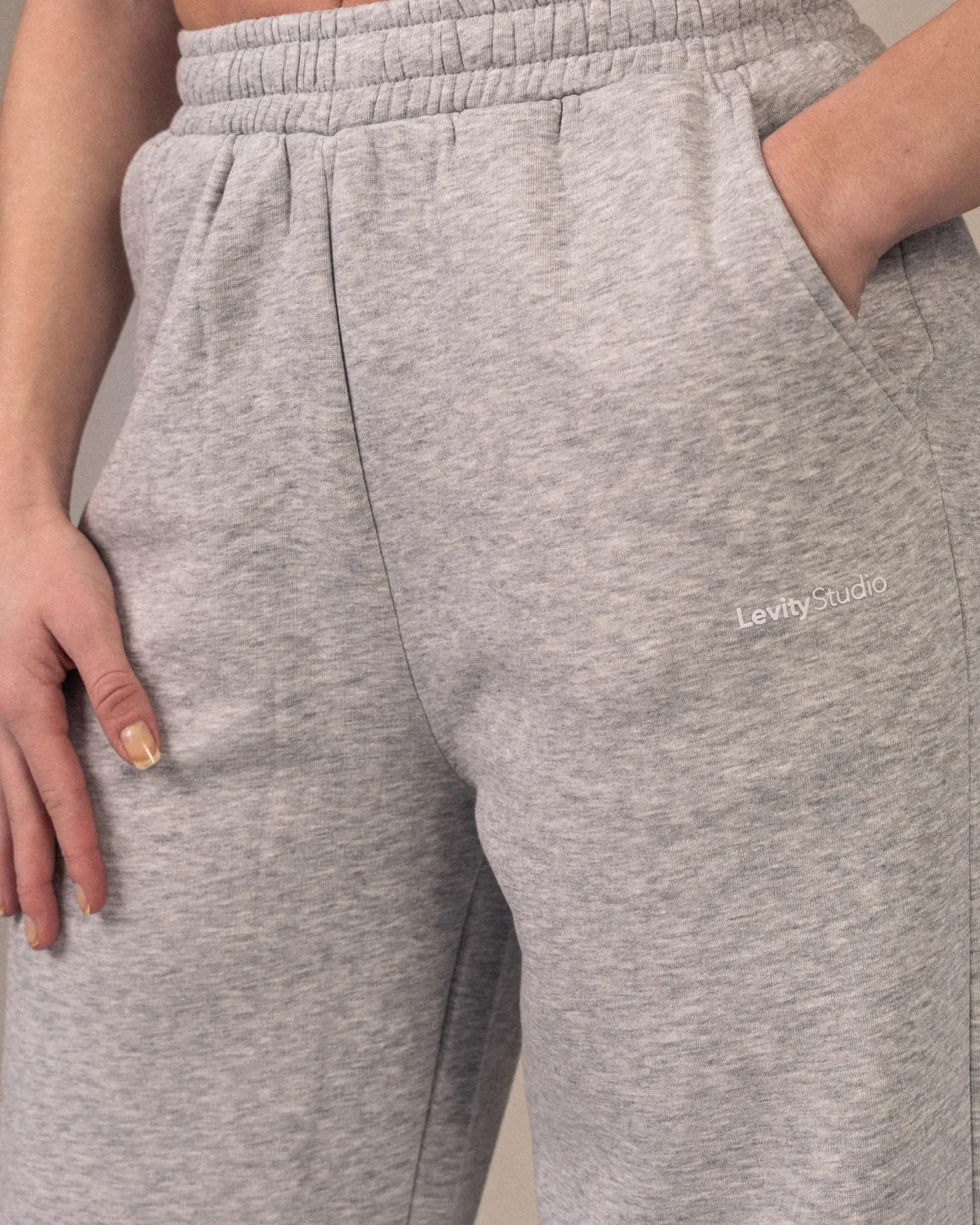 Off Duty Straight Sweatpants Grey Marl