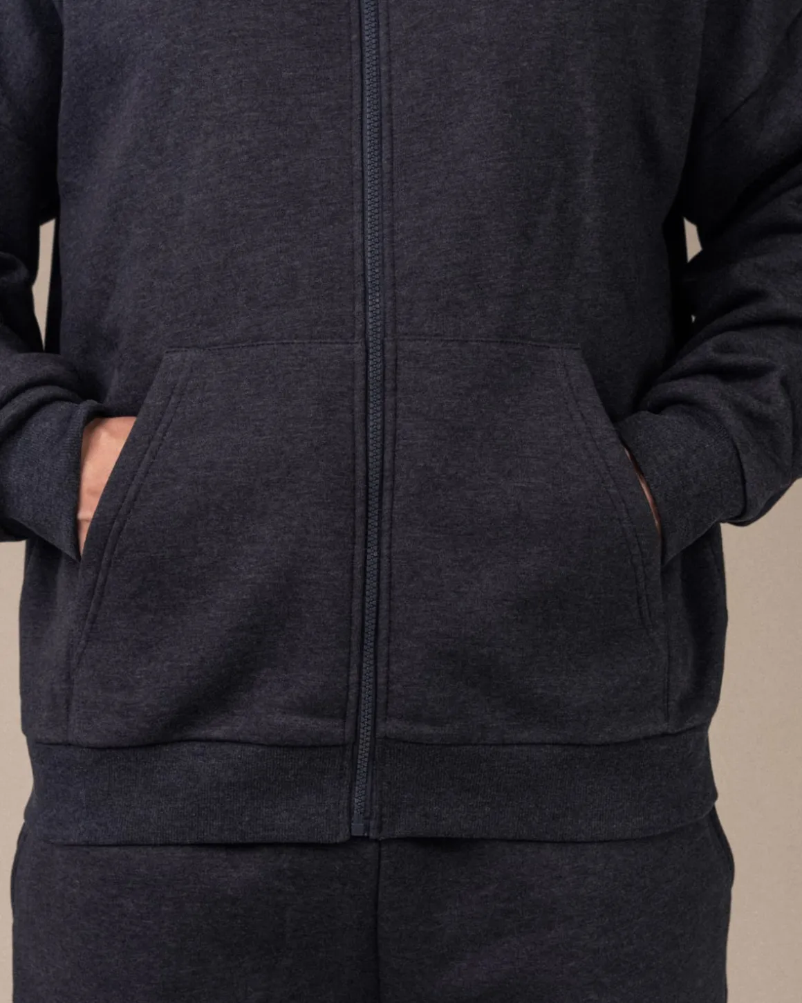 Off Duty Zip Hoodie M Dark Grey Marl