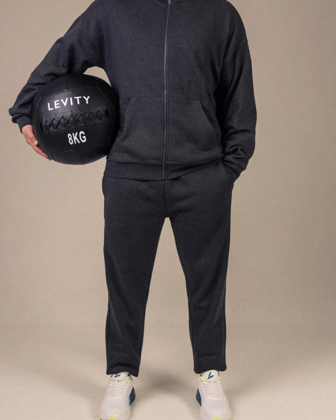 Off Duty Zip Hoodie + Sweatpants Dark Grey Marl SET