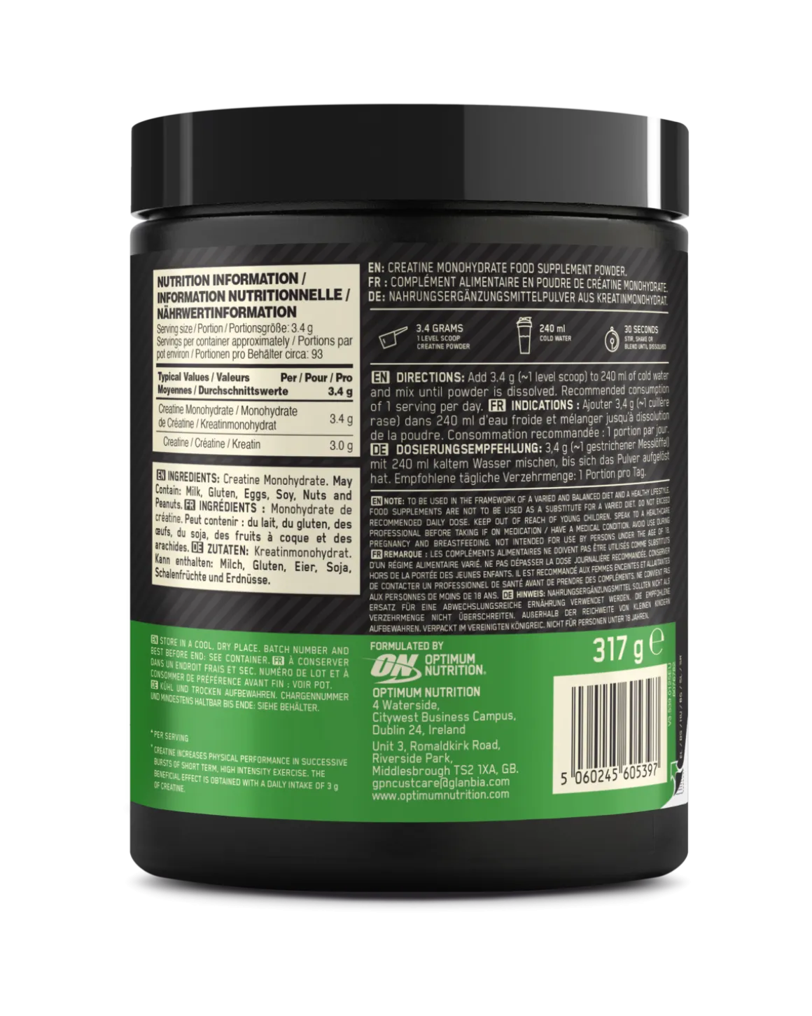 ON Creatine Powder Unflavored 317g