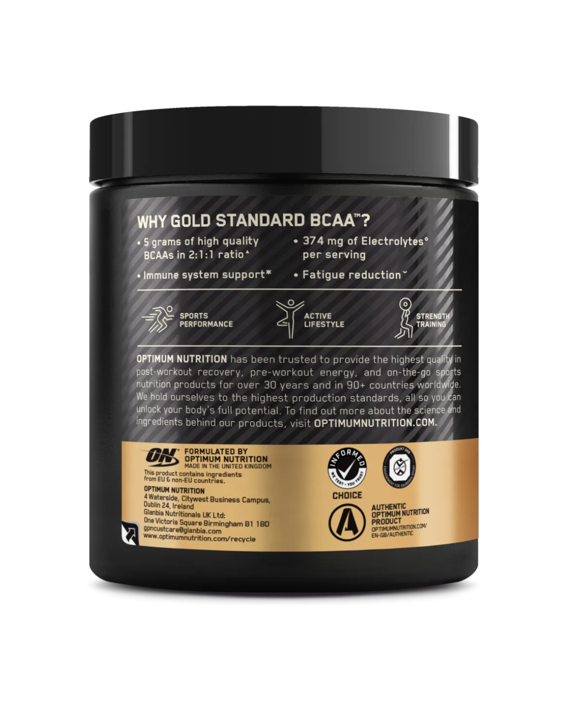 ON Gold Standard BCAA Train+Sustain 266g – Peach & Passionfruit