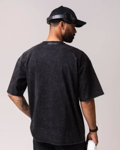 Oversized Cotton T-Shirt M Black Washed