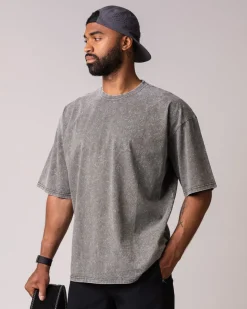 Oversized Cotton T-Shirt M Green Washed