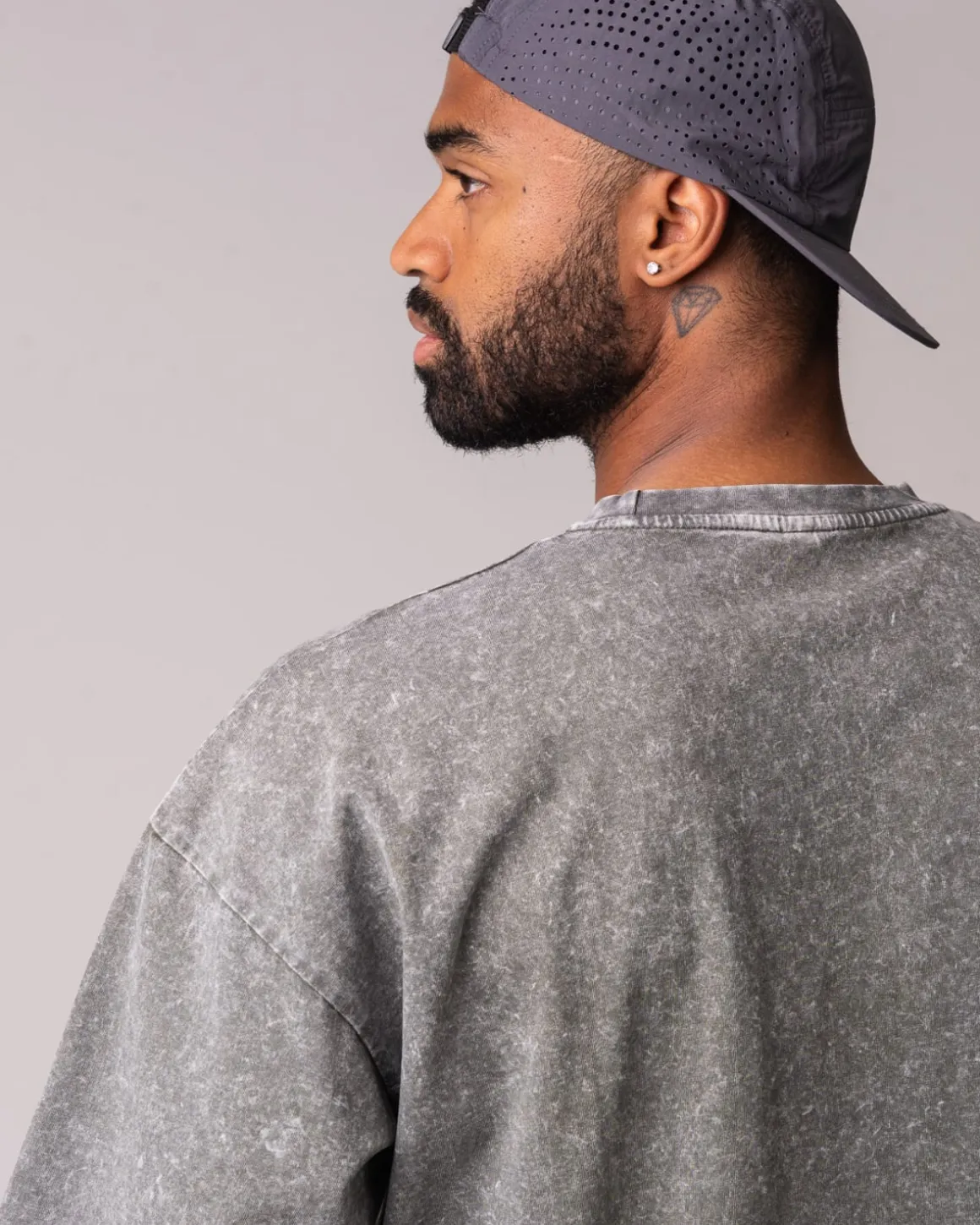 Oversized Cotton T-Shirt M Green Washed