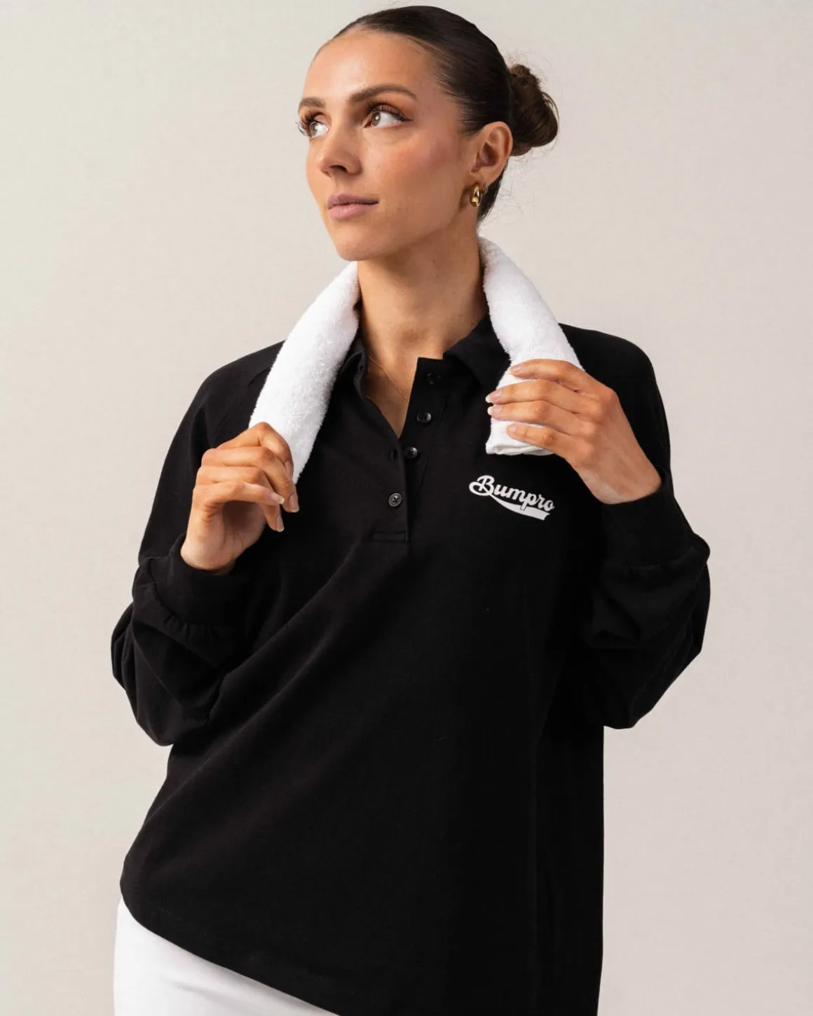 Oversized Pique LS Black/70s