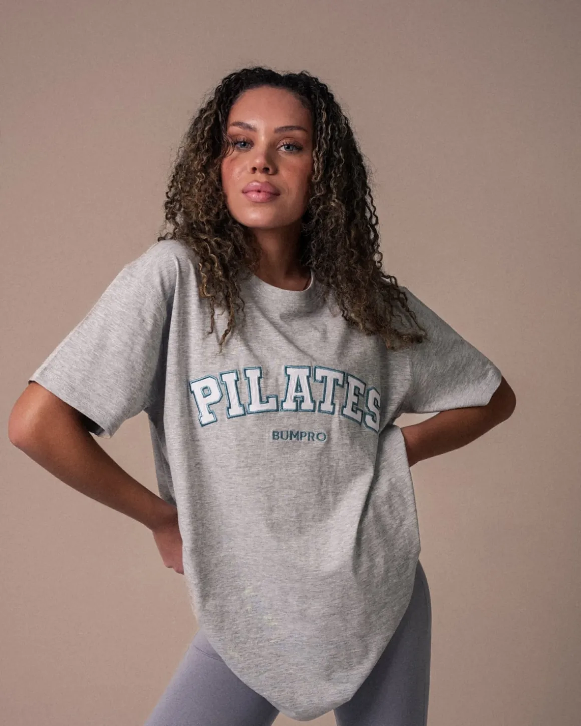 Oversized T-shirt Grey Marl/Pilates