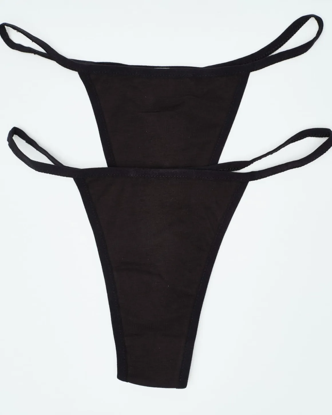 2-pack Cotton G-String Black