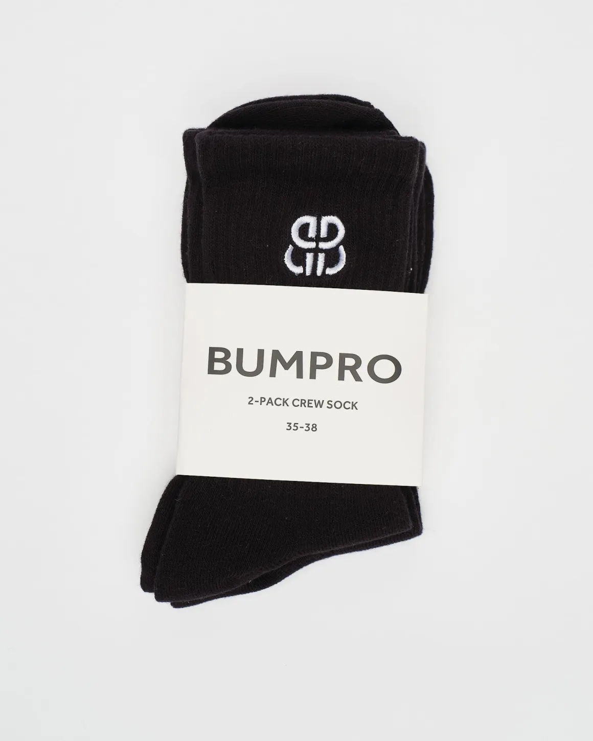 2-pack Crew Sock Black BP