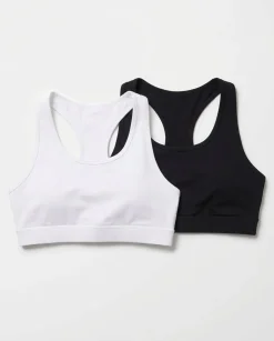 2-pack Essential Medium Support Bra Black/White