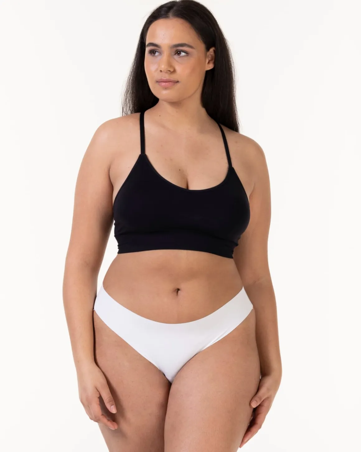 3-pack Invisible Thong Black/White/Sand