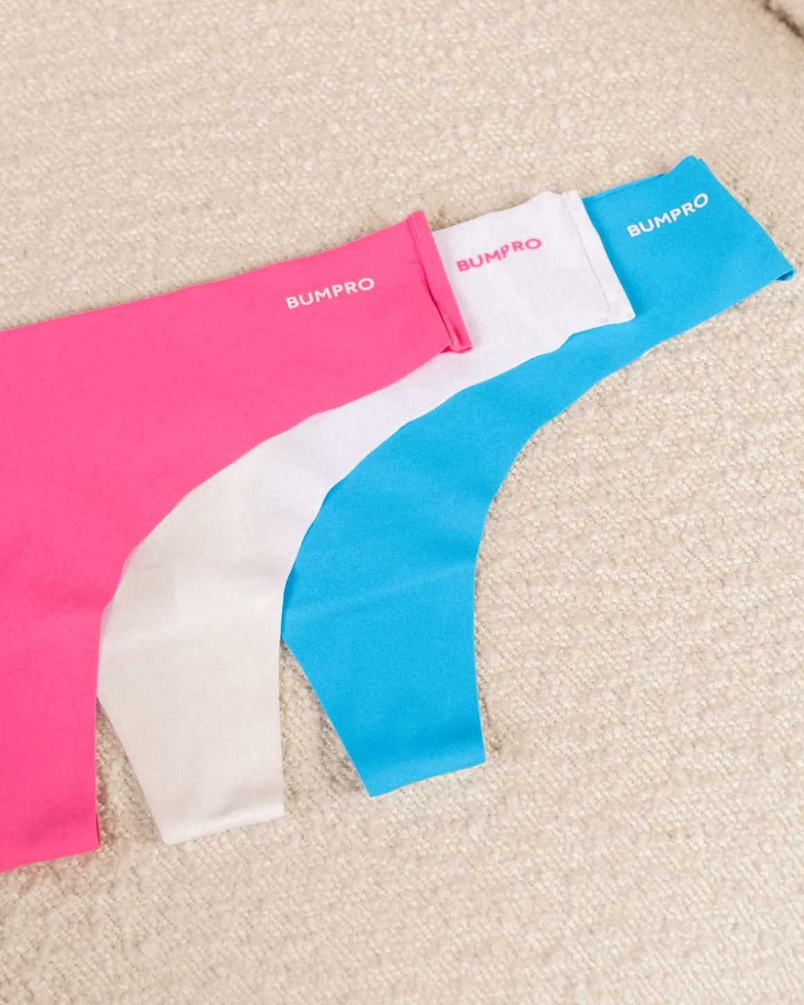 3-pack No Show Thong Pink/Blue/White